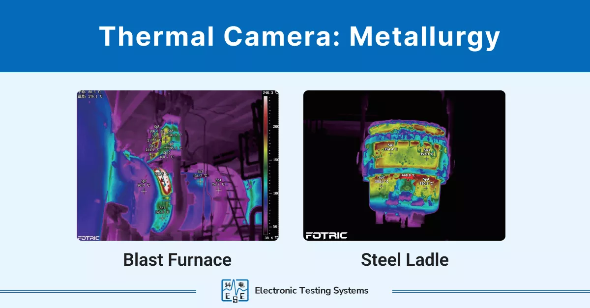 Examples of visualization of heat signatures captured by thermal imaging cameras by detecting heat for metallurgy
