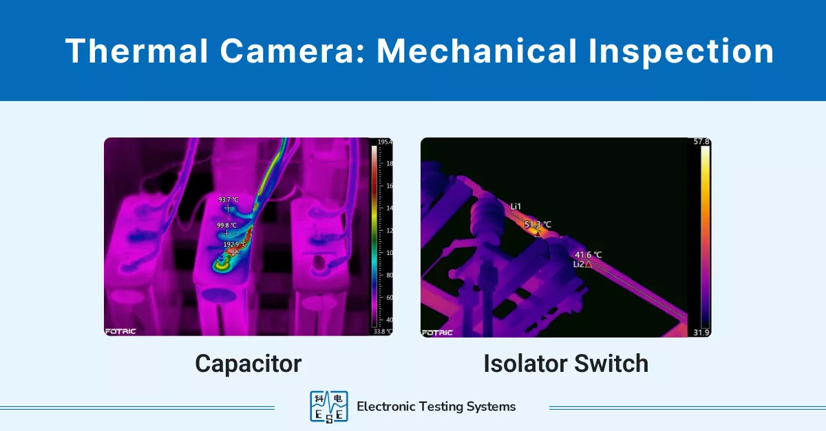 Examples of visualization of heat signatures captured by thermal imaging cameras by detecting heat for mechanical inspection purposes